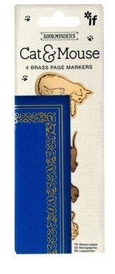 Bookminders Brass Page Markers: Cat and Mouse - фото книги
