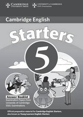 Cambridge YLE Tests 5 Starters. Answer Booklet (відповіді до підручника) - фото обкладинки книги