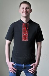 Футболка з червоною вишивкою, чорного кольору - фото обкладинки книги