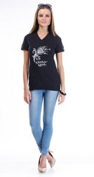 Футболка жіноча "Квітка-душа" чорна - фото обкладинки книги