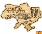 Карта України з пам'ятником Б. Хмельницькому (дерев'яний магніт) - фото обкладинки книги