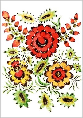 Листівка "Петриківський розпис. Букет"  Оксана Остренок - фото книги
