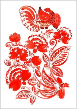 Листівка "Петриківський розпис. Жар-птиця" Оксана Остренок - фото книги