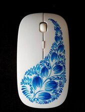 Мишка комп'ютерна безпровідна (ручний розпис) "Квіти на синьому" - фото обкладинки книги