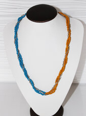 Намисто з бісеру жовто-блакитного з ланцюжком - фото обкладинки книги