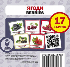 Навчальний посібник «Ягоди / Berries» 17 карток - фото книги