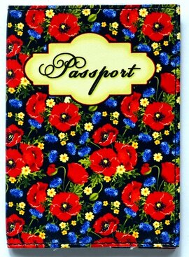 Обкладинка на паспорт "Passport. Польові квіти. Маки і волошки на чорному" 109 - фото книги