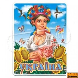 Україночка із свинкою (плоский магніт) - фото книги