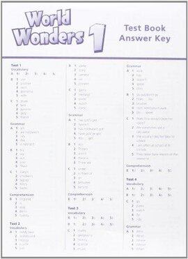 World Wonders 1. Test Book Answer Key (відповіді до тестів) - фото книги