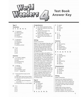 World Wonders 4. Test Book Answer Key (відповіді до тестів) - фото книги