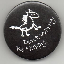 Значок "Dont Worri... 43 mm (коник) чорний" - фото книги