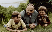 С.Бандера з Андрієм і Лесею, 1953 р.